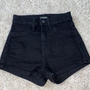 black jean shorts